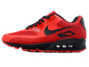 Кроссовки Nike Air Max 90 Hyperfuse мужские красные с черным - фото слева