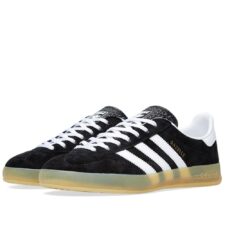 Adidas Gazelle Indoor черные с белым замшевые женские (36-40)