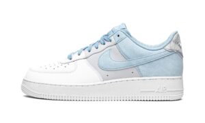 Nike Air Force 1 07 белые с серым и голубым кожаные женские (35-39)